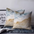 thumbnail image 2 of Pillow Covers 18x18 Set of 2, Coastal Throw Pillow Covers Decorative Couch Cushion Cover, Summer Beach Nautical Seaside Blue Beige Microfiber Soft Square Pillowcases for Bedroom Living Room Sofa, 2 of 7