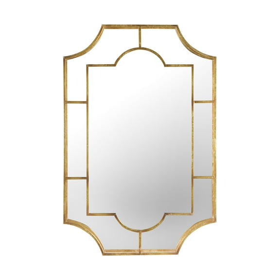 Creative Co-Op Art Deco Metal Framed Wall Mirror, Gold