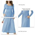 thumbnail image 4 of Vestido De Longitud Media De Manga Larga,Vestido De Manga Larga Redondo Para Mujer Vestido Hasta La Rodilla Con Cuello Redondo Vestido Ajustado De Manga Larga Diseño Fácil De Usar, 4 of 5
