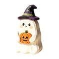 thumbnail image 2 of Aoznliie Halloween Table Decor, Cute Hand Carved Wooden Ghost Ornament, 5.9 inch Tabletop Centerpiece for Halloween Decorations Indoor, Multicolor, 2 of 6