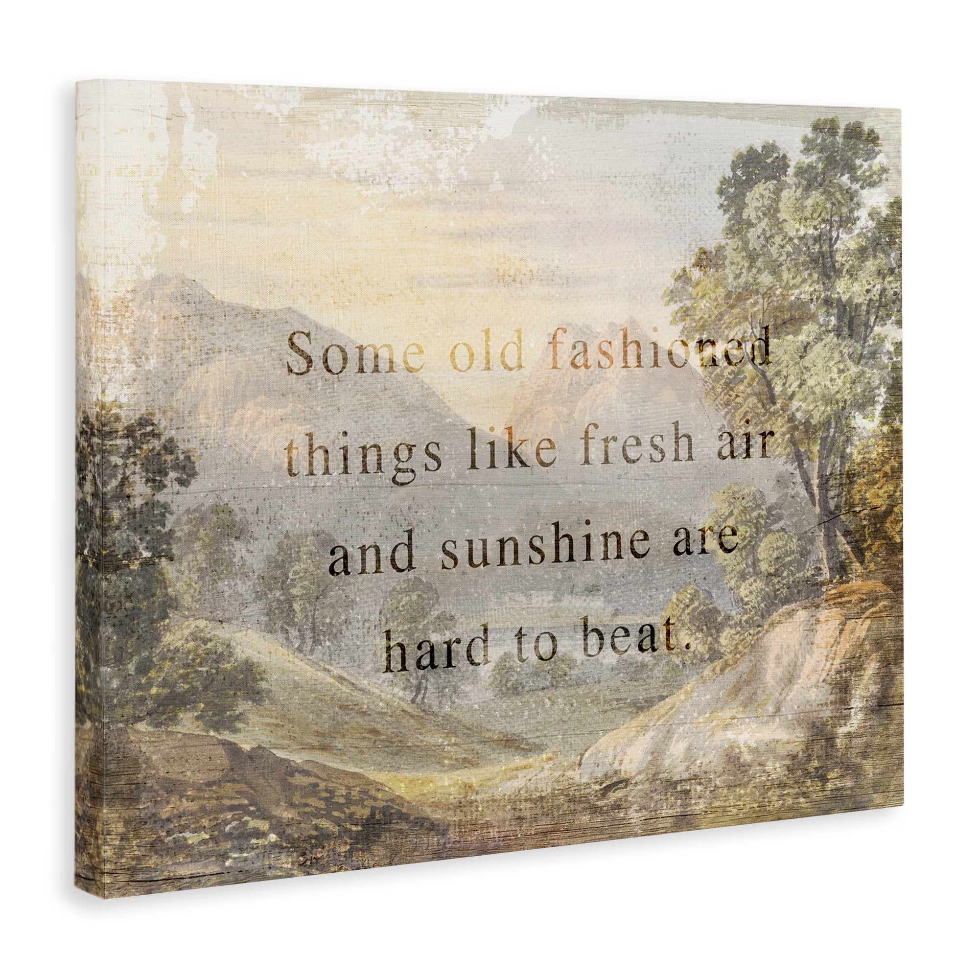 Stupell Industries Fresh Air Sentiment Landscape Landscape & Nature Painting Wrapped Canvas Art Print Wall Art, 20 x 16