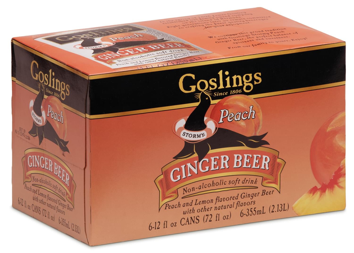 Goslings Stormy Peach Ginger Ale Beer Cocktail Mixer, 6-12 fl. oz