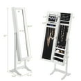 thumbnail image 2 of Costway White Mirrored Jewelry Cabinet Armoire Organizer Storage Box Ring Free Stand, 2 of 9