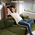 thumbnail image 5 of XIZZI 106" No-assembly L-Shaped Sectional Sofa Set w/ Ottoman, 28" Deep Seat & 11" Wide Armrest, Left Chaise, Green(Cloud Fleece Fabric), 5 of 9