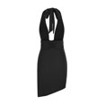 thumbnail image 6 of IROINNID Women's Sleeveless Sheath Dress Short Summer Sexy Wrapped Chest Hanging Neck Dress Solid Color V-Neck Dress, 6 of 7