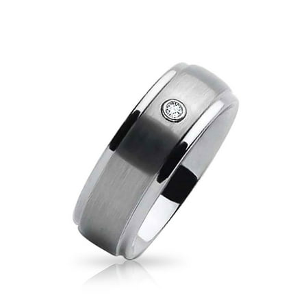 Bling Jewelry Matte Finish Beveled Tungsten Ring Wedding Band 8mm