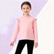 thumbnail image 3 of Cowsor Toddler Girl Shirts Ruffle Long Sleeve Baby Girl T-Shirts Kids Blouse, Ribbed Toddler Girl Tee Tops, 3 of 6