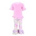 thumbnail image 4 of Unique Baby Girls Cutest Bunny Ever Easter Pant Set Outfit (6Y, Pink), 4 of 5