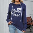 thumbnail image 2 of Casual Women's Hoodless Sweatshirt With Drawstring Printed Design For Everyday Wear In Fall And Winter Versatile Style Paired With Pants Or Skirts Basic Layering Piece, 2 of 6