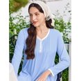 thumbnail image 2 of Ekouaer Cotton Nightgowns for Women Long Sleeve Nightgown Full Length Night Gown Soft Comfy Nightdress Button Sleep Shirts, 2 of 6