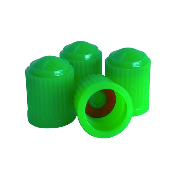 KEX Pack of 4 Green Valve Stem Caps with Inner Seals for Nitrogen Filled Tires