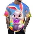 thumbnail image 1 of toraway Vêtements d'Été Chemise Homme Verte Printemps et Automne Pâques Imprimé Manches Courtes Col Rond T-Shirt Floral Tendance Mode Chemise de Base m, 1 of 4