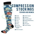 thumbnail image 2 of FORMRS Womens Knee High Socks Casual Long Thick Travel Daily Wear, 1 Pair, Blue Cute Train Pattern, 2 of 6