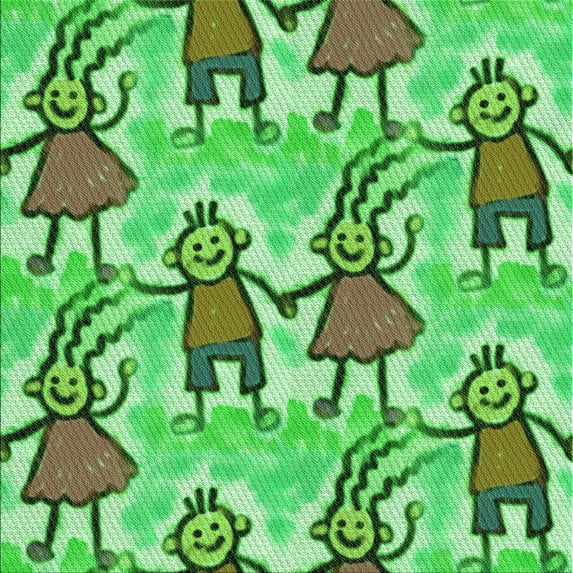 Ahgly Company Machine Washable Indoor Square Transitional Dark Lime Green Area Rugs, 6' Square