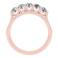 thumbnail image 2 of 1/2 Carat TW Round Natural Diamond Five Stone Wedding Band in 10k Rose Gold, 2 of 4