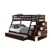 Acme Furniture Jason Twin over Full Bunk Bed with Storage Ladder & Trundle, Espresso