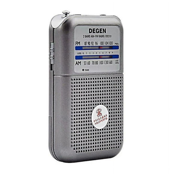 Dewenwils De-333 Mini Radio Portable,Poste Radio Transistor Avec Bouton Fm Et Indicateur De Signal, Pile Remplaable (Aaa)