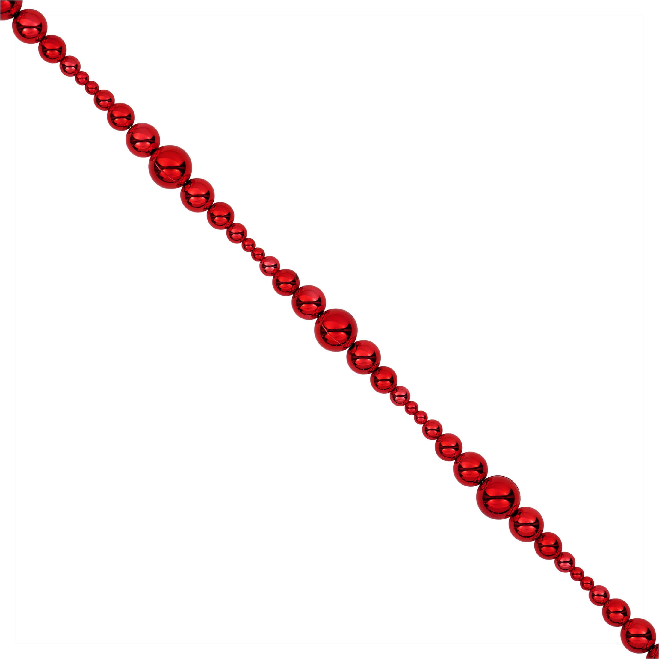 Plastic Bead Christmas Garland, Red, 6', by Holiday Time