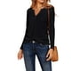 thumbnail image 4 of Sonducket Camiseta de mujer Blusa casual de manga larga con cuello en V de color sólido Prendas para la parte del cuerpo Negro SG Sonducket AP003436-04, 4 of 6