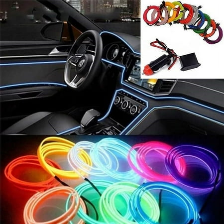 Hilo Tira Luz Neon Colores Led Conector 12V Auto Moto 3M