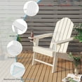 thumbnail image 7 of Costway 2PCS Patio Adirondack Chair Weather Resistant Garden Deck W/Cup Holder White, 7 of 7