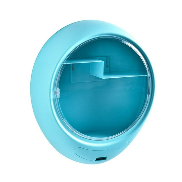 DOLITY Wall Mounted Makeup Storage Box Cabinets NO DRILLING for Bathroom SAVE SPACE Blue