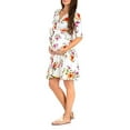 thumbnail image 3 of Nituyy Robe de Maternité pour Femmes Décontractée à Col en V à Pois/imprimé Floral à Manches Mi-Longues Robe pour Grossesse Vêtements Séance Photo, 3 of 6