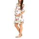 Nituyy Femmes Robe de Maternité Casual V Cou Point / Robe à Manches Demi-Longues Imprimé Floral pour Photoshoot Vêtements de Grossesse – image 3 sur 6