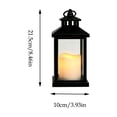 thumbnail image 3 of Vintage Black Christmas LED Lantern Flickering Flameless Candle Lanterns Hanging Tabletop Xmas Decorative Light 8.5x3.9 in, 3 of 7