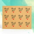 thumbnail image 3 of 50pcs Kraft Paper Thank You Stickers with Red Heart Adhesive Decorative Sealing Labels, 3 of 8
