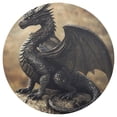 thumbnail image 2 of Round Grid Placemat ,One Sizex1, Round Placemat, PVC Plate Mat，15.4 Inch Non-Slip and Heat Resistant, Table Placemat, Dining Room Placemat Black Dragon, 2 of 7