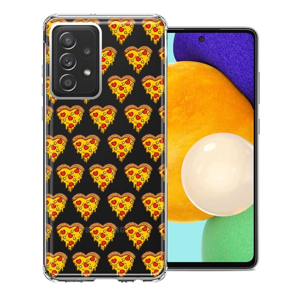 MUNDAZE For Samsung Galaxy A72 Pizza Hearts Polka dots Design Double Layer Phone Case Cover