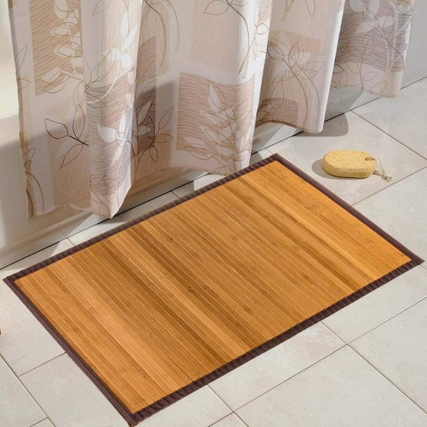 Veryke 21" x 34" Bamboo Floor Mat, Foldable Bamboo Rug, Bamboo Area Rug