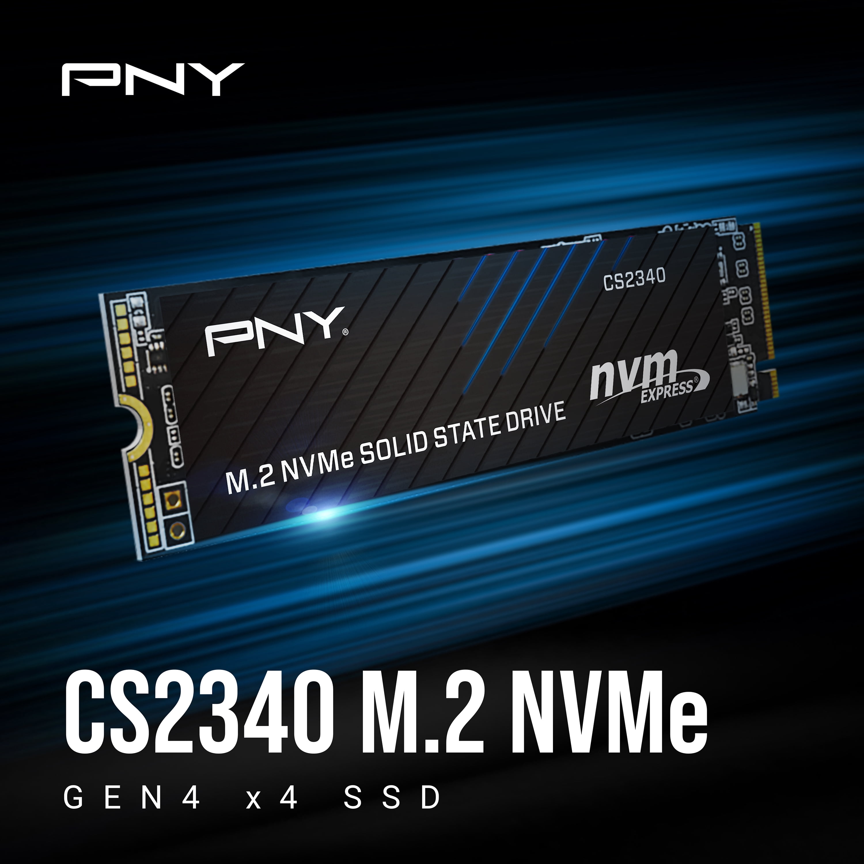 PNY CS2340 500GB PCIe Gen4 x4 NVMe M.2 Internal SSD Kit -up to 7400 MB/s Read