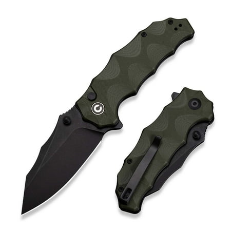 CIVIVI Natterjack Pocket Folding Knife with 3.19 14C28N Blade and Milled OD Green G10 Handle C24028-1