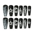 thumbnail image 3 of Halloween Decoration Fofosbeauty 24pcs Press on False Nail Tips Long Coffin Full Cover Fake Nails, Matte Black Magic, 3 of 7