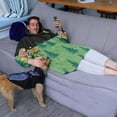 thumbnail image 3 of Wearable Oversized Blanket,Green Bigfoot and Campfire Pattern Wearable Blanket Hoodie for Adults,Cozy Hooded Blankets with Super Pockets,Super Warm Fuzzy Pullover for Women & Men, 3 of 6