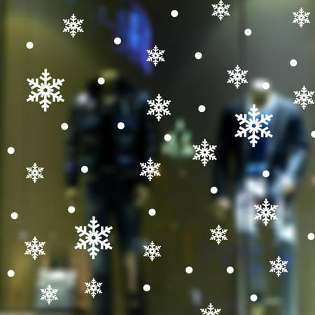 Zerone Christmas Snowflakes Decal Shop Window Glass DIY Decorative Sticker Ornament , Decorative Sticker, Snowflake Decal