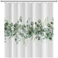 thumbnail image 4 of Green Eucalyptus Leaves Shower Curtain Watercolor Leaf Modern Minimalist Bathroom Decor Shower Curtain 36 x 72 Inch Polyester Waterproof Unique Tub Curtain with 6 Hooks, 4 of 6
