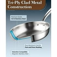 thumbnail image 3 of 10-inch Stainless Steel Frying Pan, Tri-Ply Clad Cookware, Induction Compatible, Silver, 3 of 6