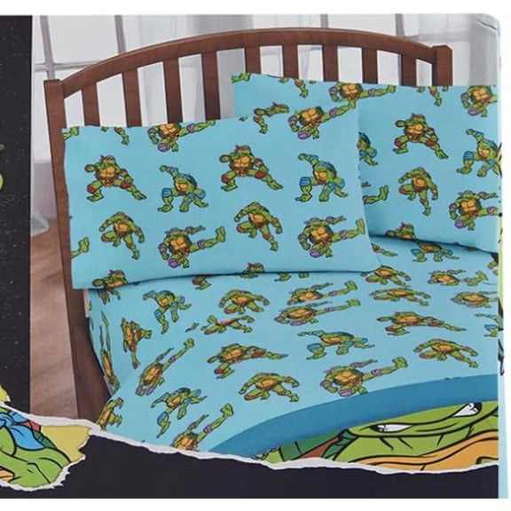 TMNT Ninja Turtles Twin Size Sheet Set 3 Pieces Kids Set