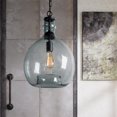 thumbnail image 2 of CASAMOTION Wavy Hammered Hand Blown Glass Pendant Light, Recycle Blue, 13", 2 of 7