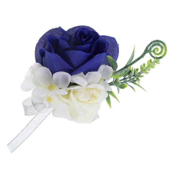 WASHWEPE Corsage De Flores Artificiales En Azul Real Para Novia Y Damas De