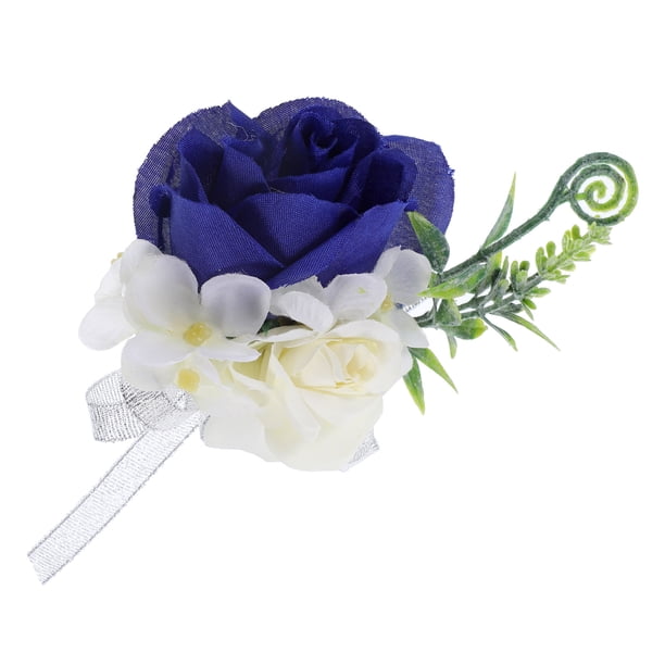 WASHWEPE Corsage De Flores Artificiales En Azul Real Para Novia Y Damas De