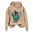 thumbnail image 1 of WEAIXIMIUNG Chandails en Molleton pour Femmes Sans Capuche avec Graphiques Mode Hiver Imprimé Poulet Vert Action de Grâce, 1 of 3