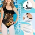 thumbnail image 6 of Uorisanigo Swimsuits for Girls One Piece Horse Sunflower with Ruffled Sleeve Straps Beach Bathing Suit for Kids One Shoulder Swimwear, Size 11-12, 6 of 7
