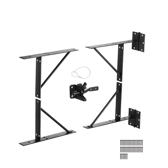 VEVOR Gate Corner Brace Bracket, Anti Sag Gate Frame Hardware Kit, Gate Frame Brace Bracket with Latch Lock, Latch Lock Rope, for Shed Doors, Corral Gates, Driveway Gates, Stable Gates, Iron, Black