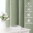 thumbnail image 5 of Turquoize Natural Linen 63"L x 52"W inches Long Light Filtering Semi Sheer Curtains Back Tab Loop Pocket 2 Panel Draps, Sage, 5 of 6
