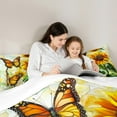 thumbnail image 5 of jejeloiu Retro Butterfly Queen Comforter Set,Rustic Flower Sunflower Bedding Sets,Modern Aesthetic Art Bedding Comforter Set For Girls,Breathable Home Decor,3 Pieces, 5 of 8