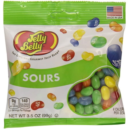Jelly Belly Sours Flavors Assorted Jelly Beans  3.5-Ounce Bags (Pack of 12)
